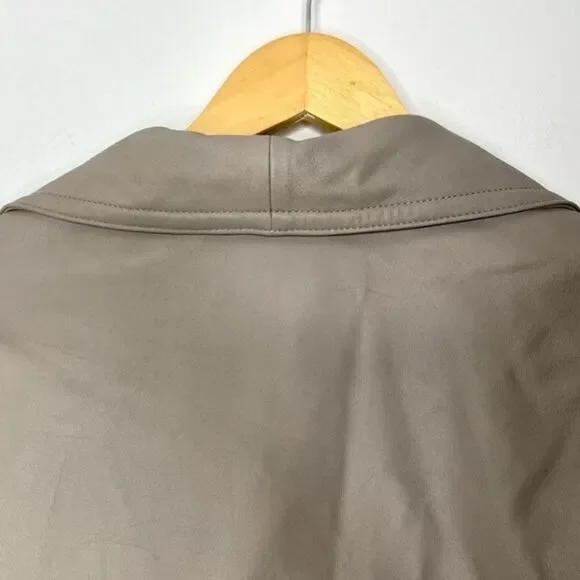 NWT Sam Edelman Grey Zip Up Genuine Leather Moto Jacket, Size S
